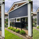 Outdoor solar shades in Mercer Island