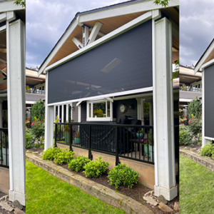 Outdoor solar shades in Mercer Island
