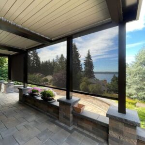 outdoor solar shade installation in mercer island